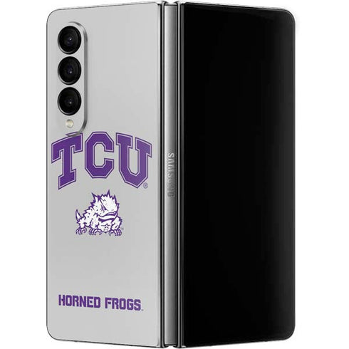 Texas Christian University Horned Frogs Logo Print Galaxy Z Fold4 5G Skin